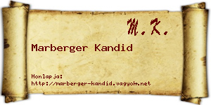 Marberger Kandid névjegykártya